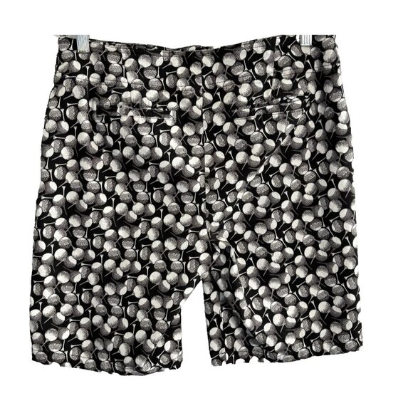 IZOD Women Golf Bermuda Shorts Tee with Ball Print Sz 12 Black White Sports 45-1 - Picture 2 of 9